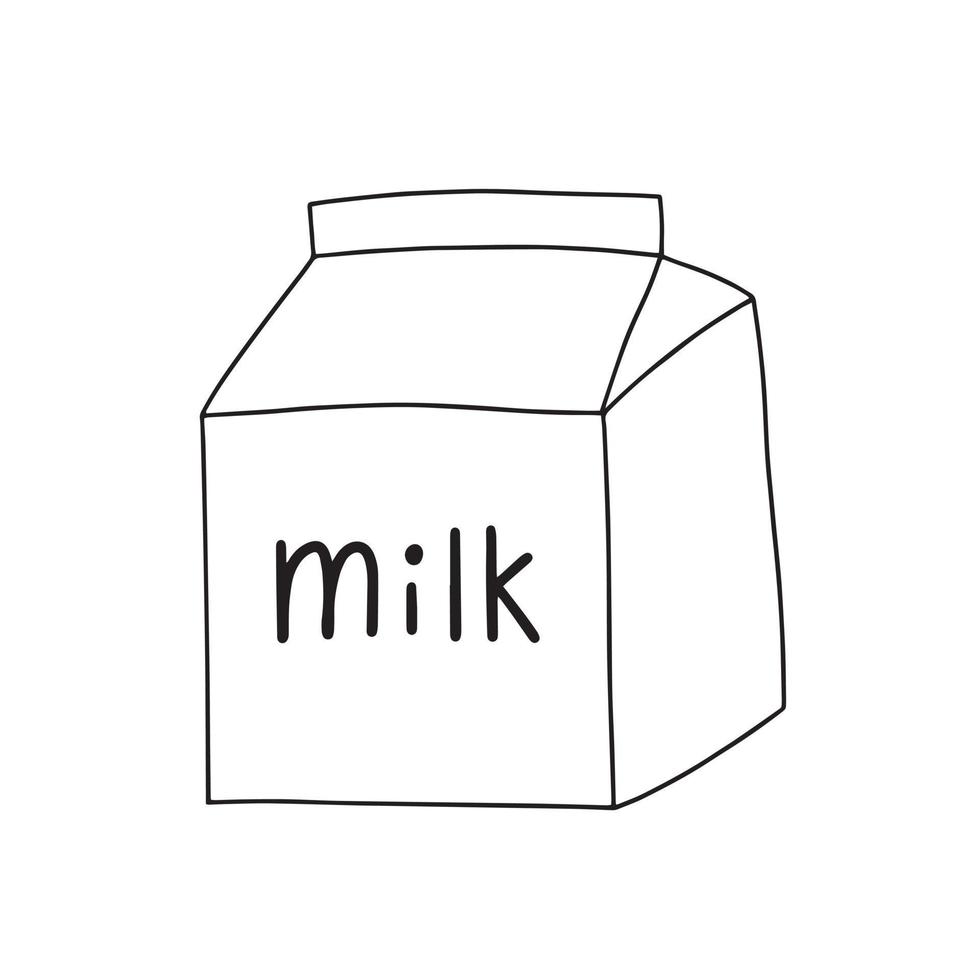 boîte de lait de dessin animé de vecteur isolé