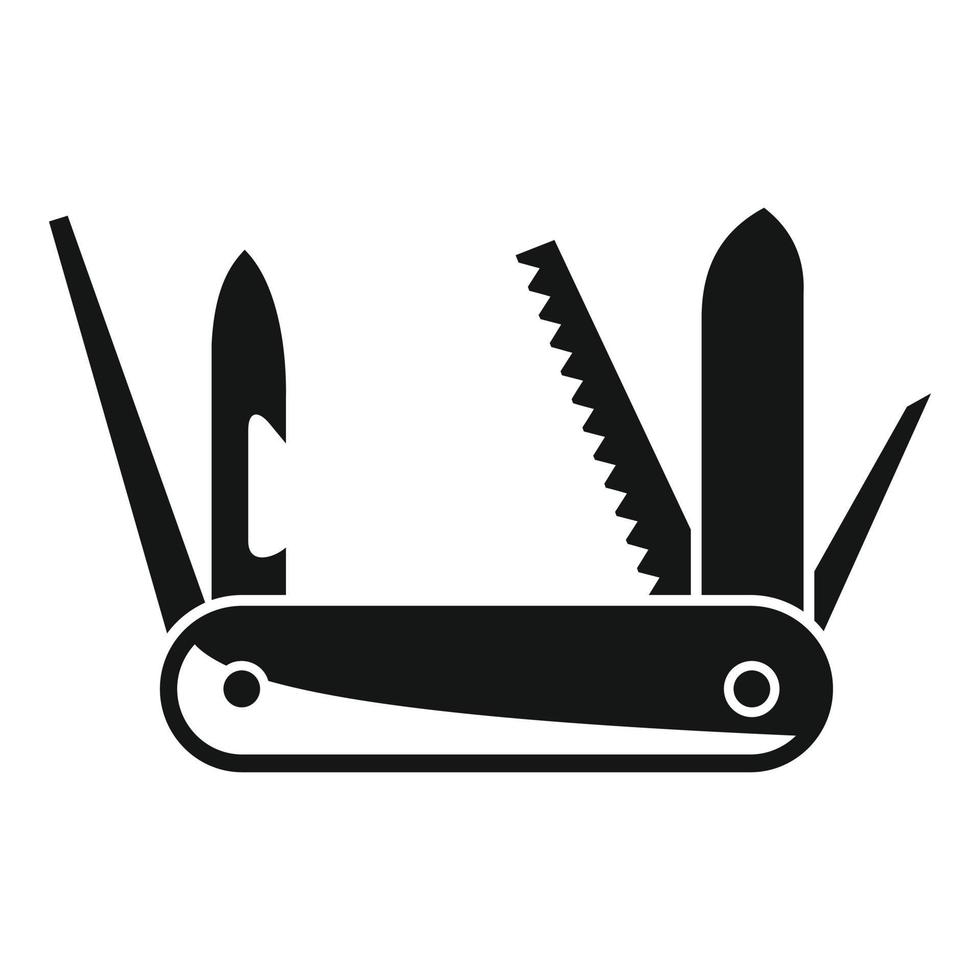 icône de couteau de survie, style simple vecteur