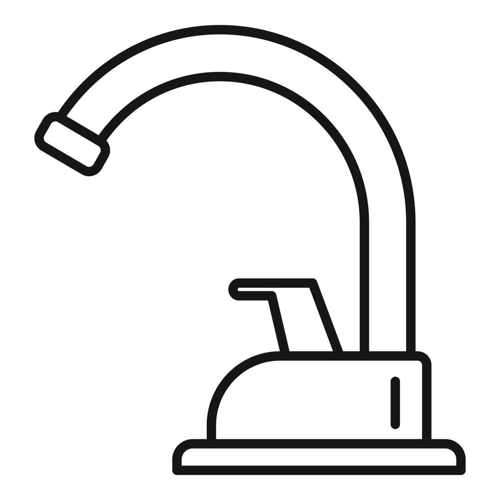 icône de robinet de plomberie, style de contour vecteur