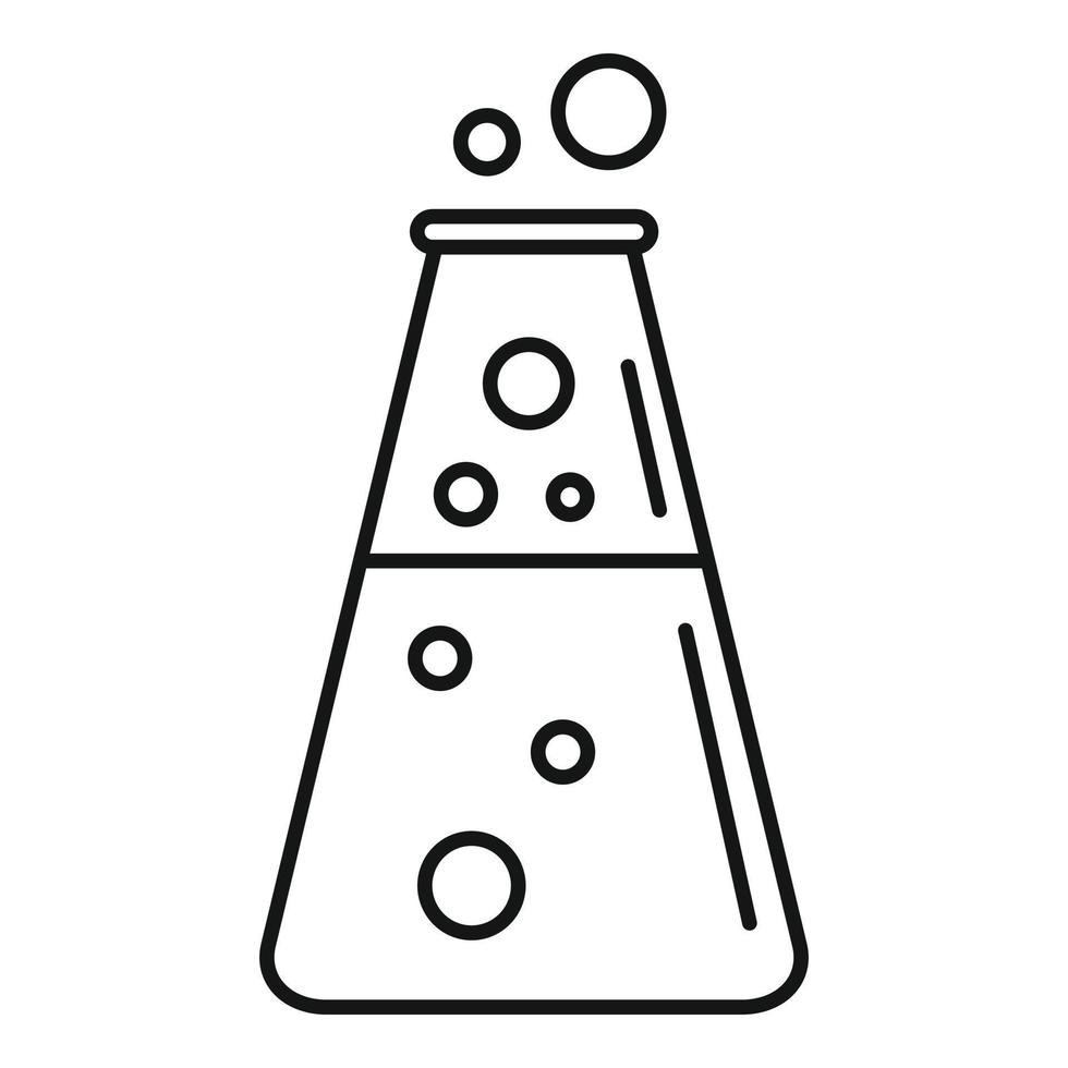icône de marmite de laboratoire, style de contour vecteur