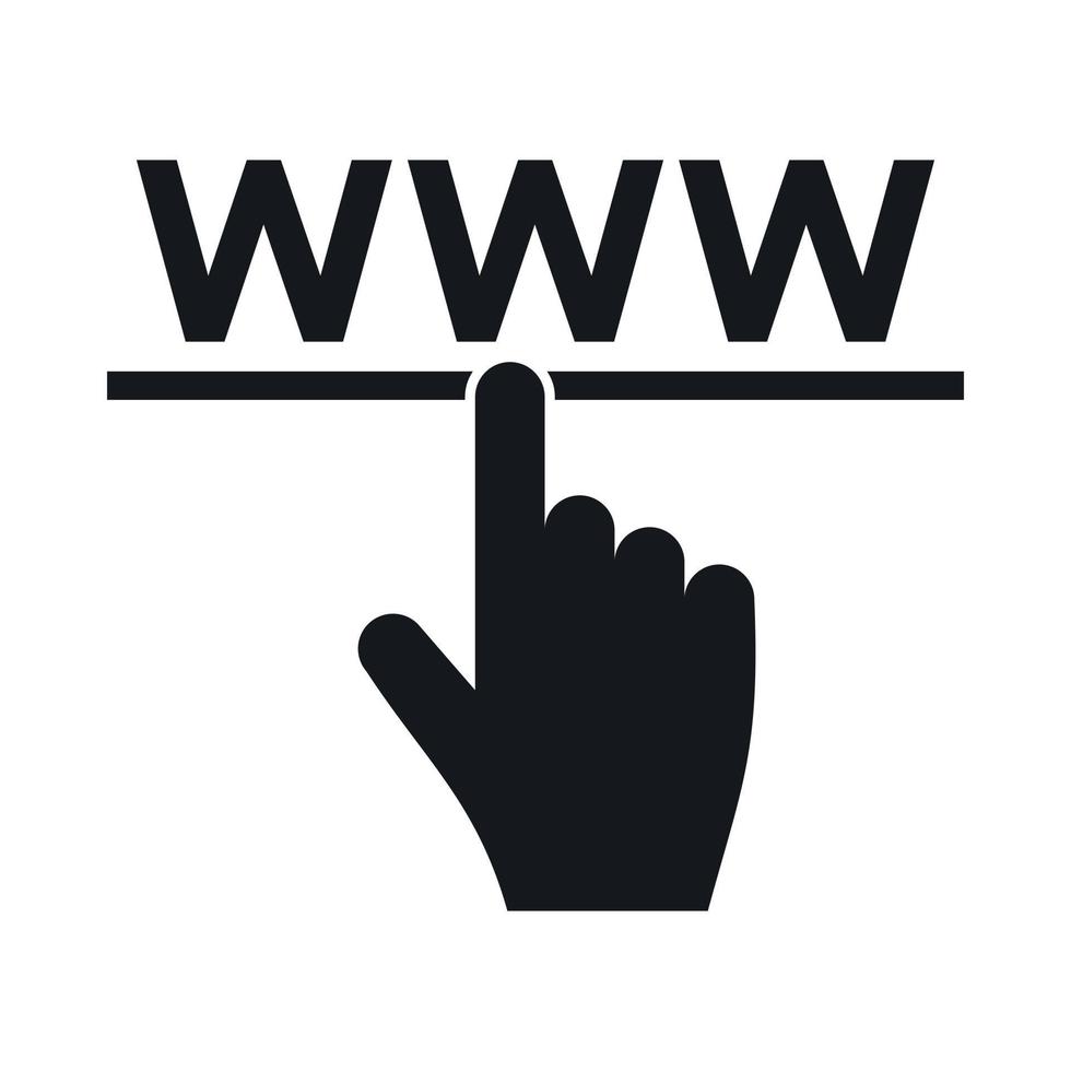 curseur main et icône de site Web, style simple vecteur