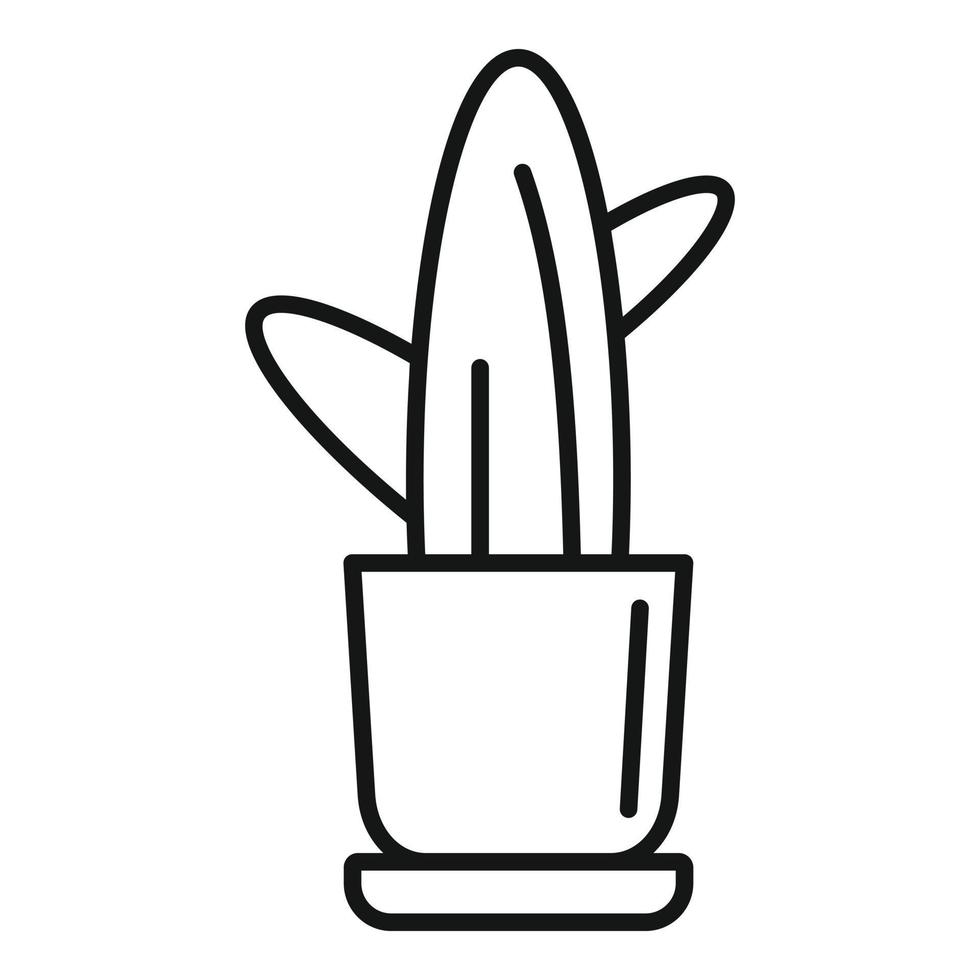 icône de cactus de fleur de bureau, style de contour vecteur