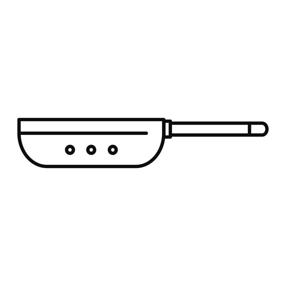 icône de poêle à frire vapeur, style de contour vecteur