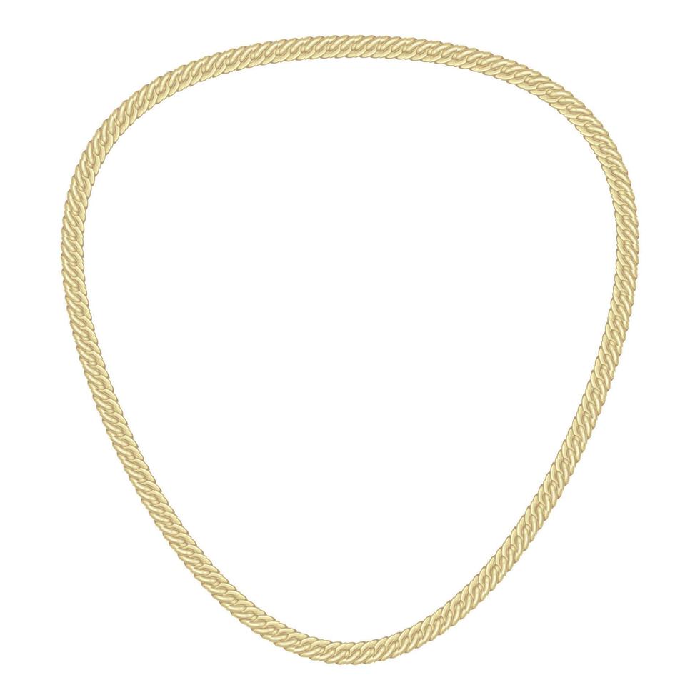 icône de collier en or, style cartoon vecteur
