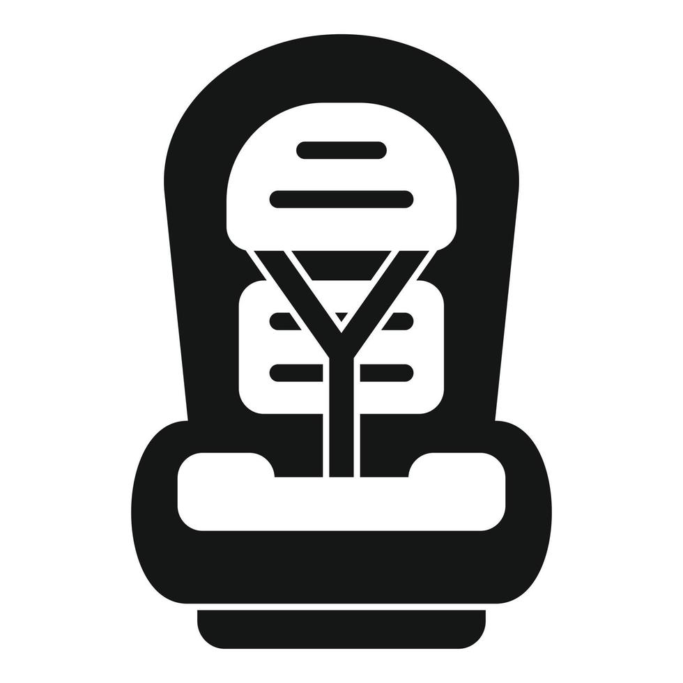 icône de siège d'auto pour bébé familial, style simple vecteur