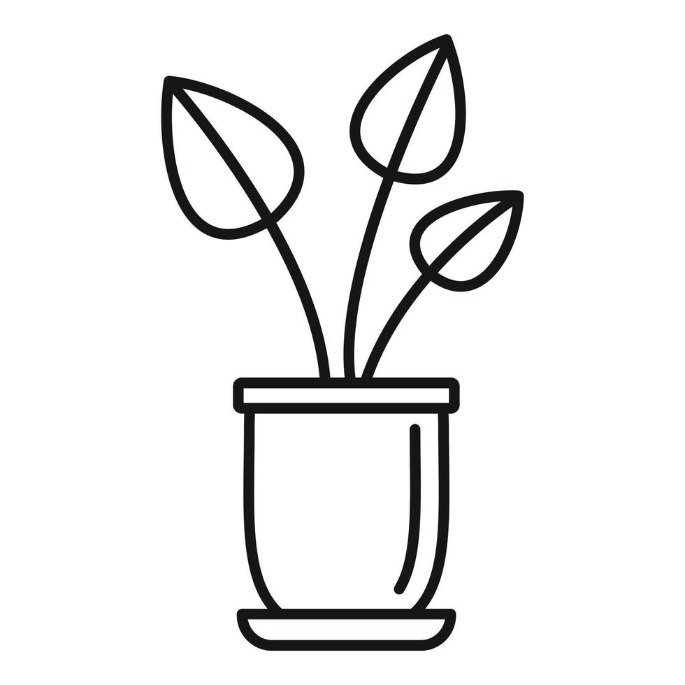 icône de plante d'intérieur urbaine, style de contour vecteur
