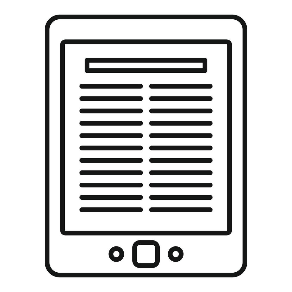 icône d'ebook de bibliothèque, style de contour vecteur