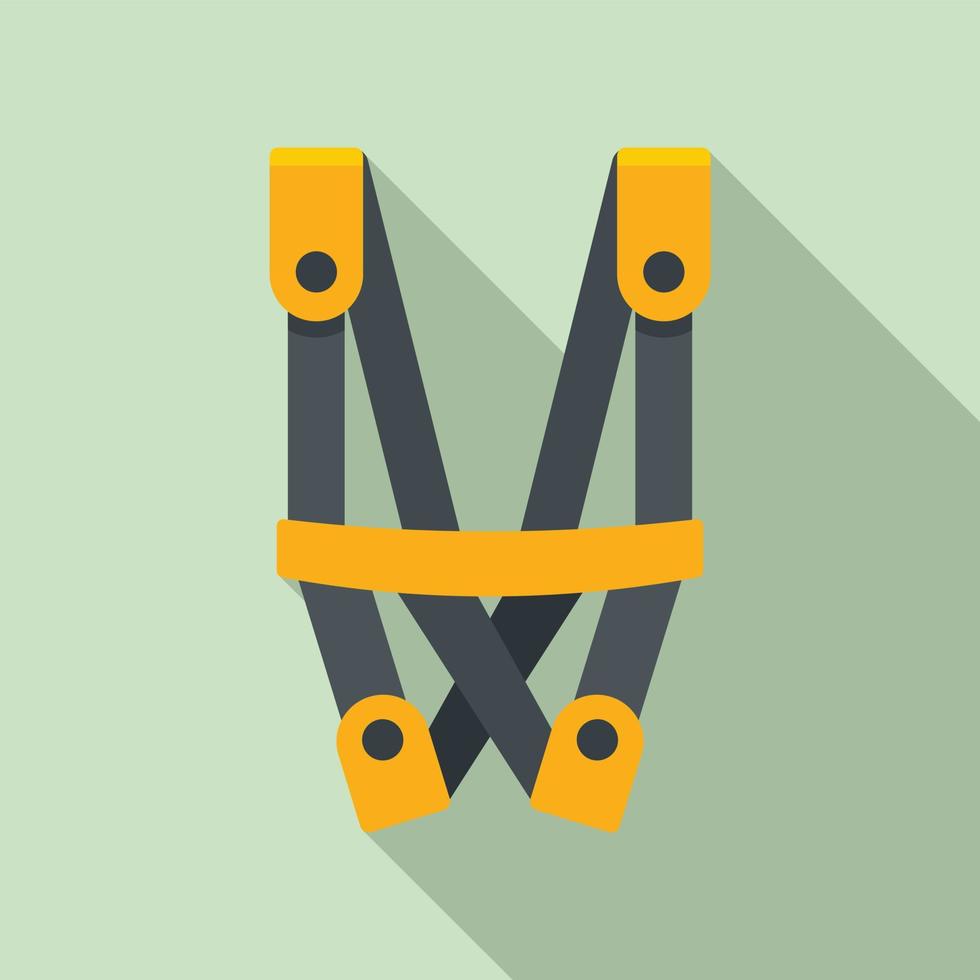 icône de ceinture de sécurité grimpeur industriel, style plat vecteur