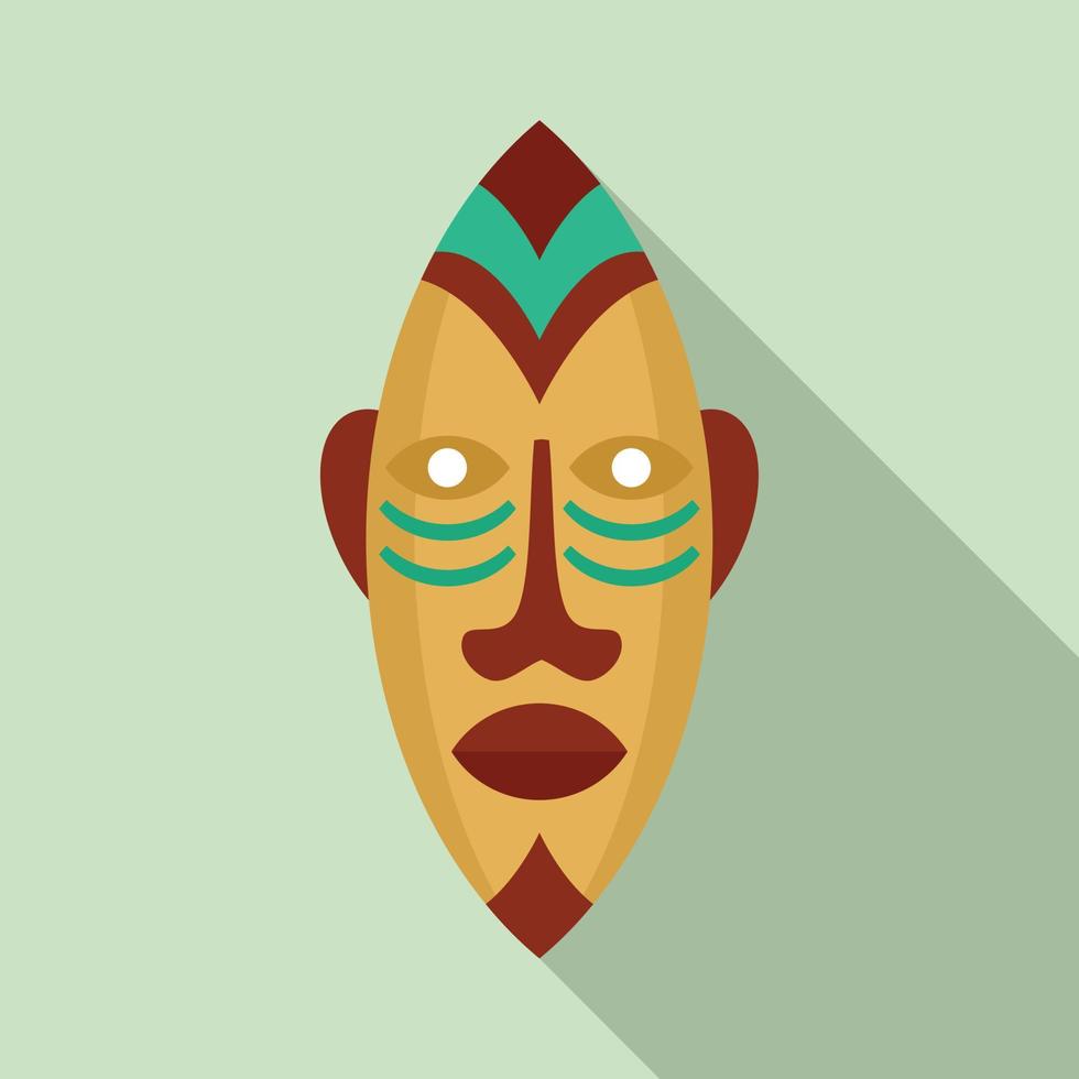 icône de masque africain, style plat vecteur