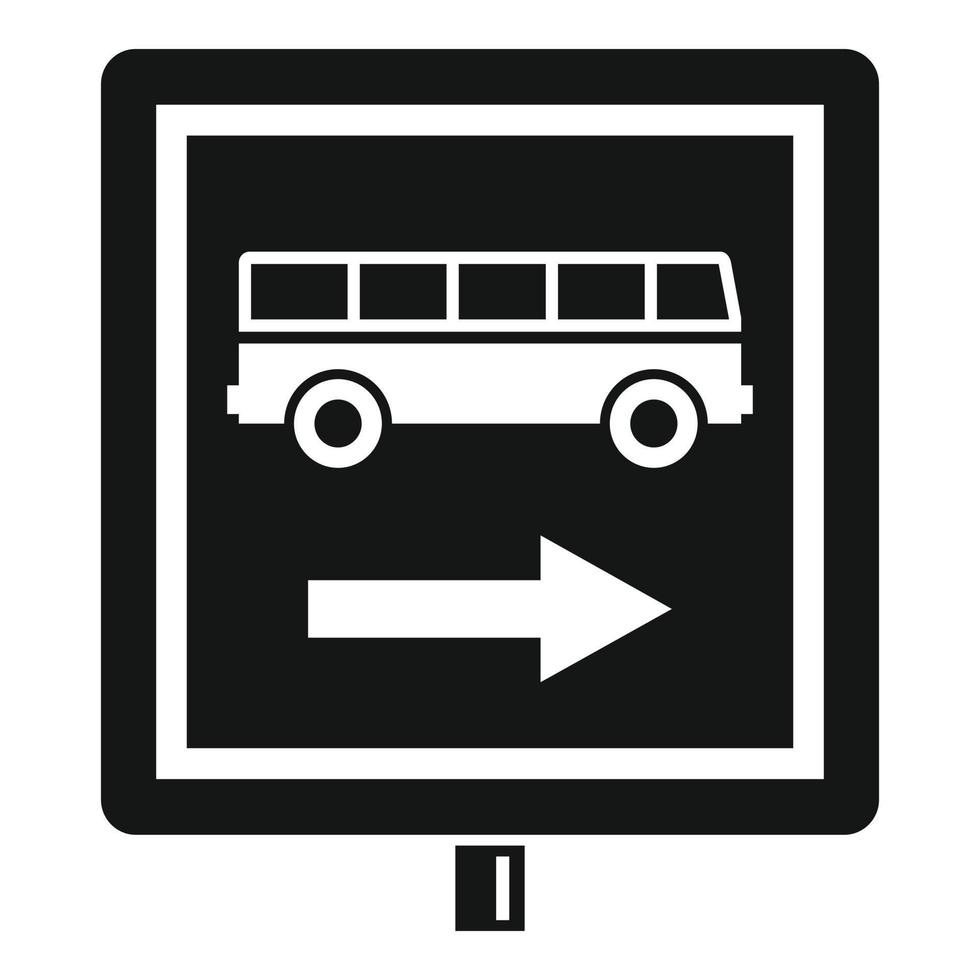 signe l'icône de l'arrêt de bus, style simple vecteur
