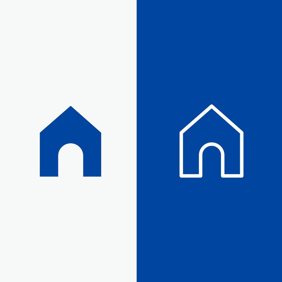 accueil instagram interface ligne et glyphe icône solide bannière bleue ligne et glyphe icône solide bannière bleue vecteur