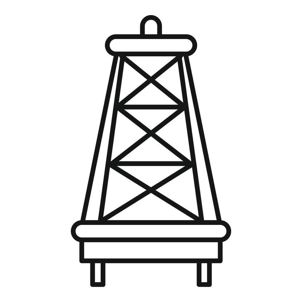 icône de derrick, style de contour vecteur