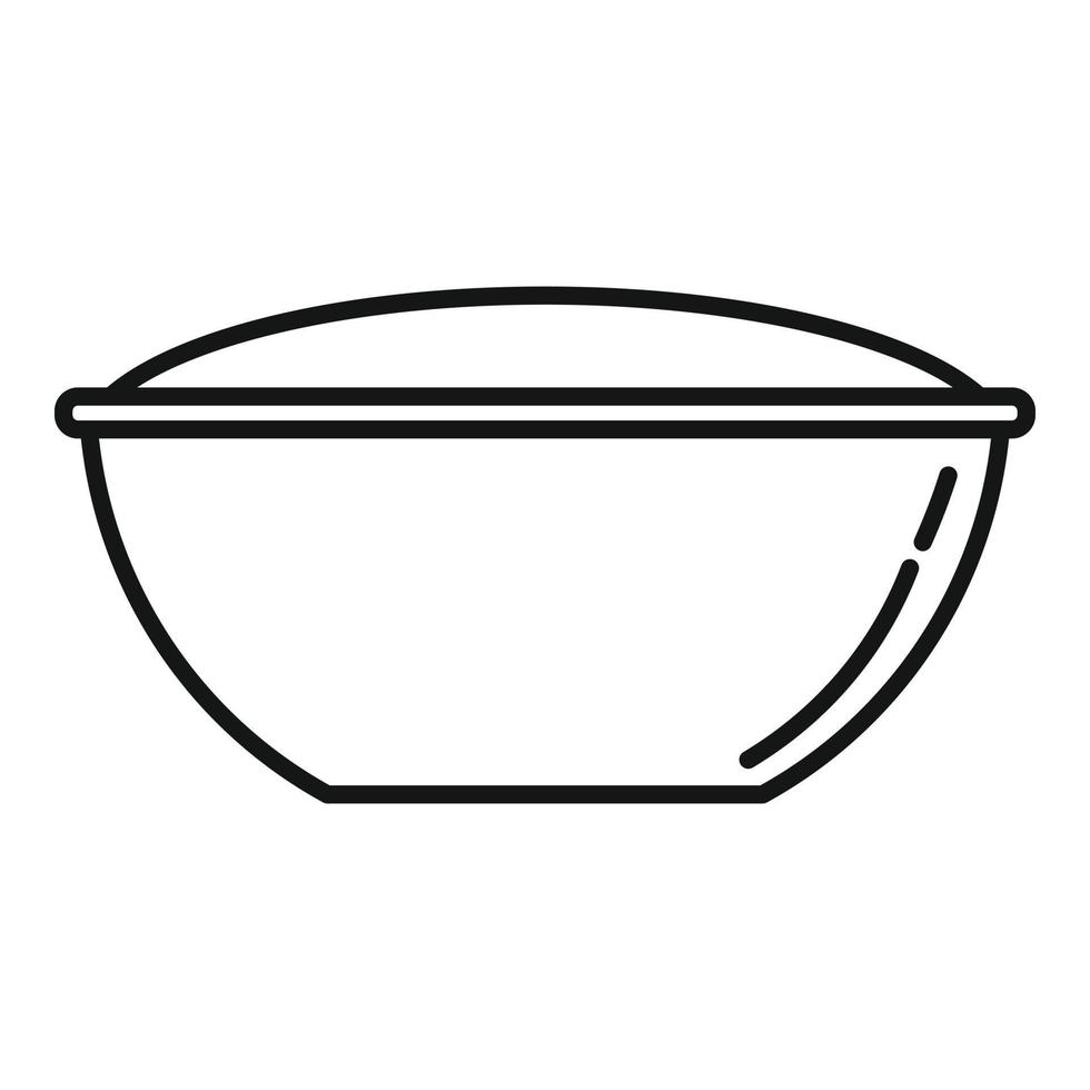 icône de stockage de nourriture bol, style de contour vecteur