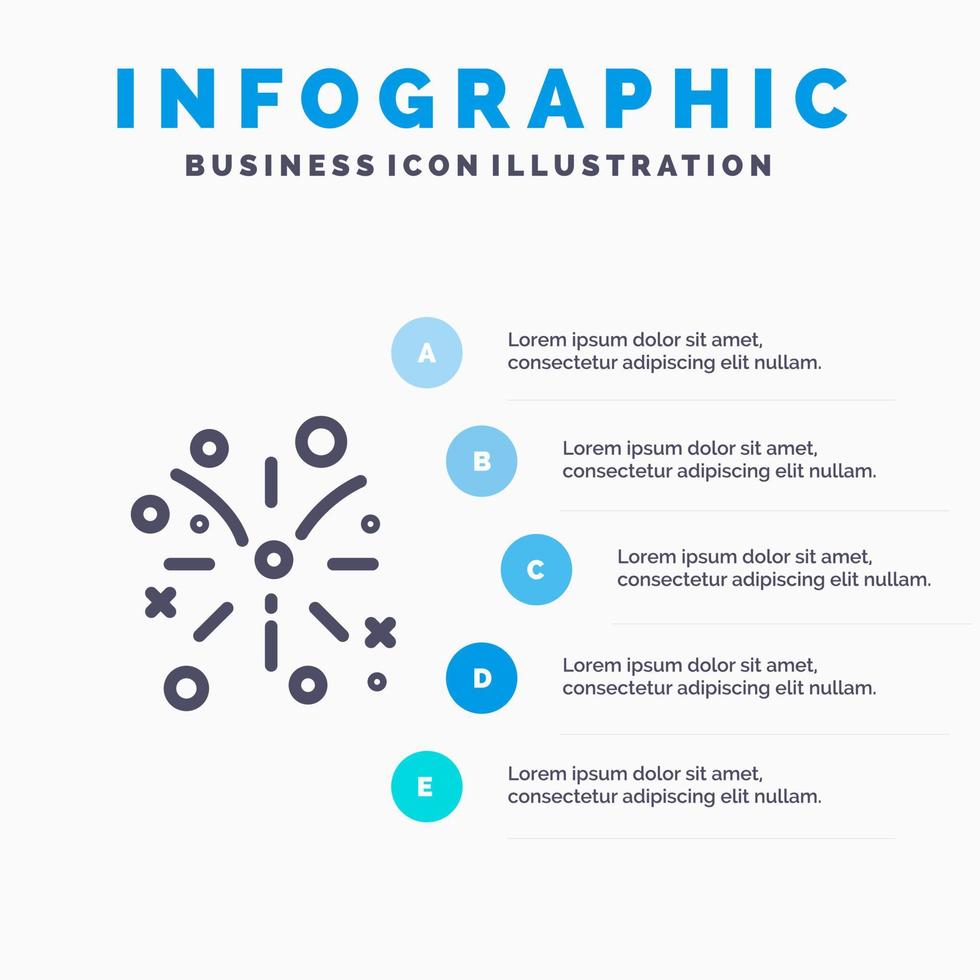 icône de ligne de feu de travail d'incendie du canada avec fond d'infographie de présentation en 5 étapes vecteur