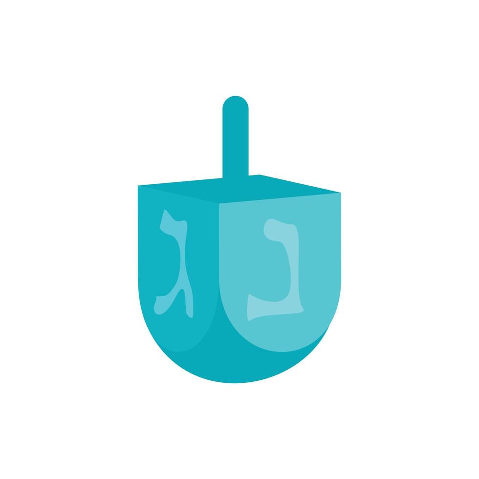 icône de dreidel juif, style plat vecteur