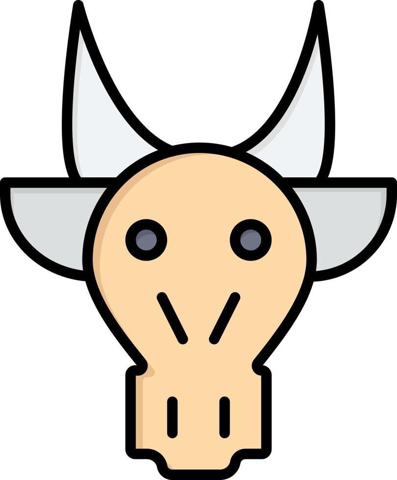 ornement animaux taureau crâne indien plat couleur icône vecteur icône modèle de bannière
