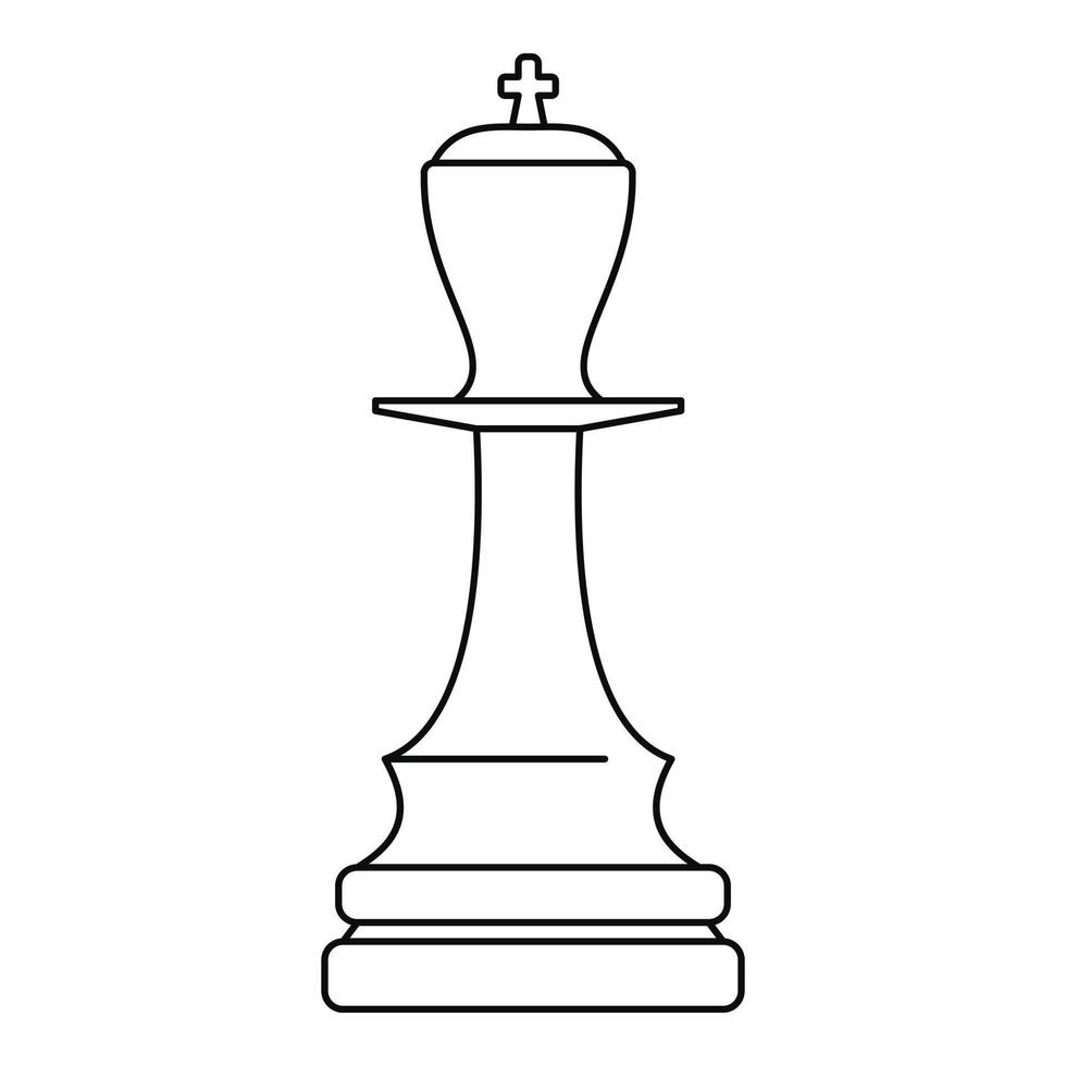 icône de roi blanc, style de contour vecteur