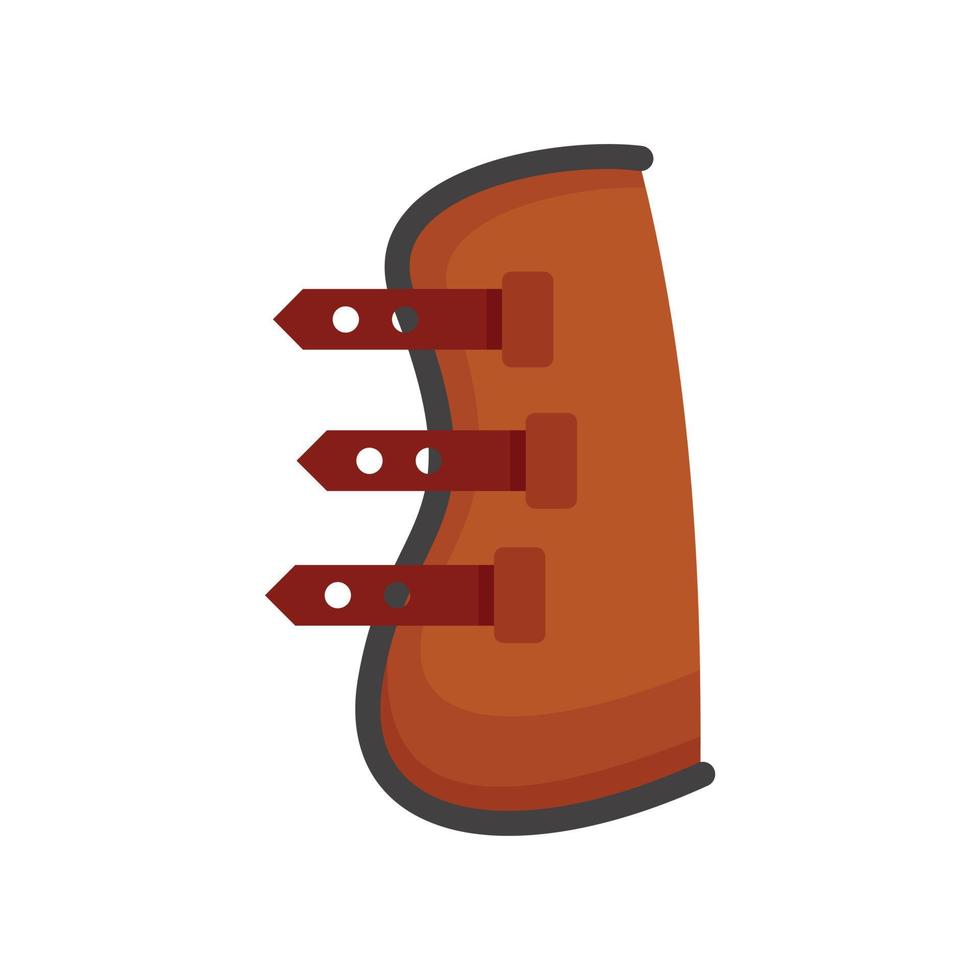 icône de botte de protection de cheval, style plat vecteur