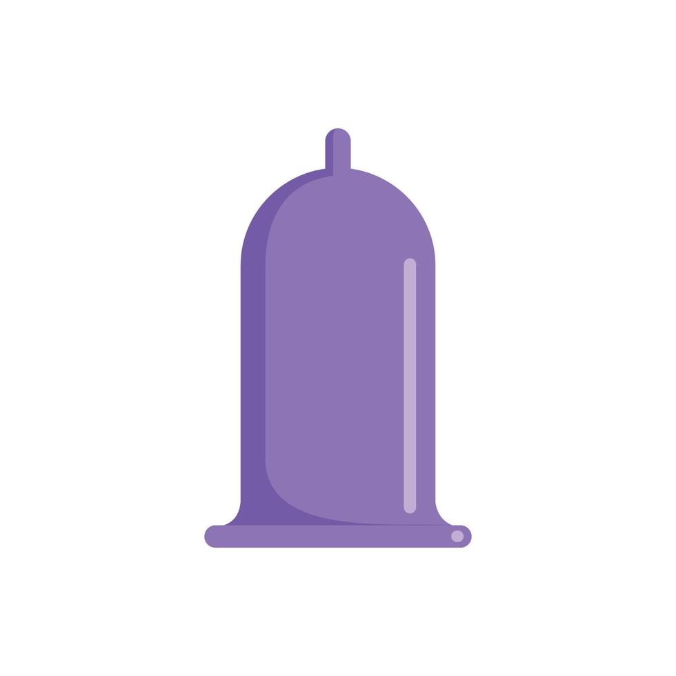 icône de préservatif violet, style plat vecteur