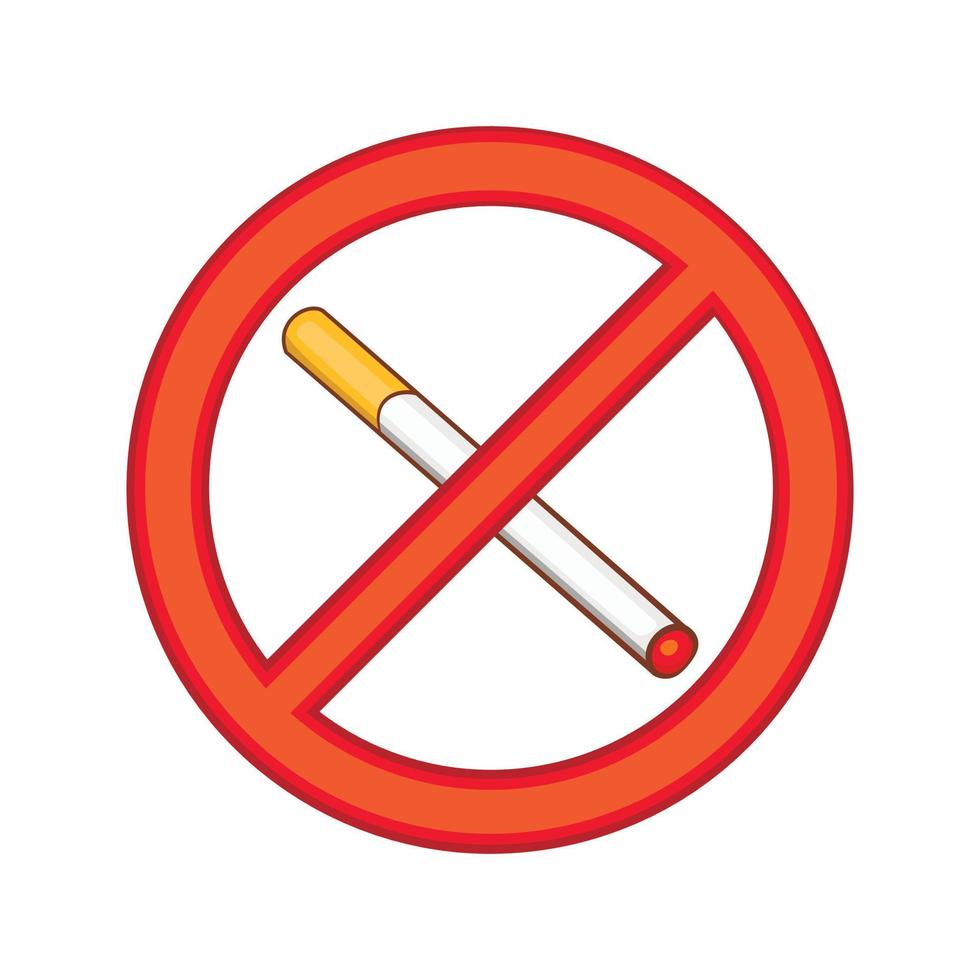 il est interdit de fumer, icône de style dessin animé vecteur