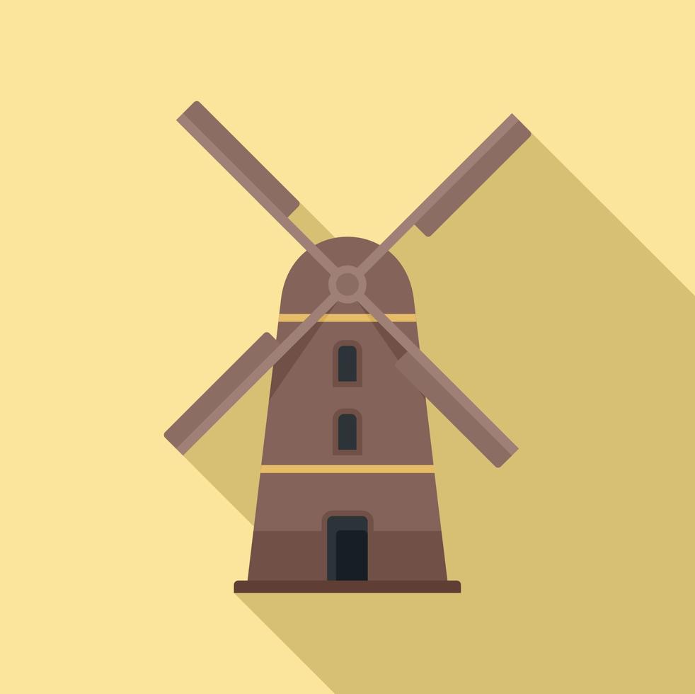 icône de moulin suédois, style plat vecteur
