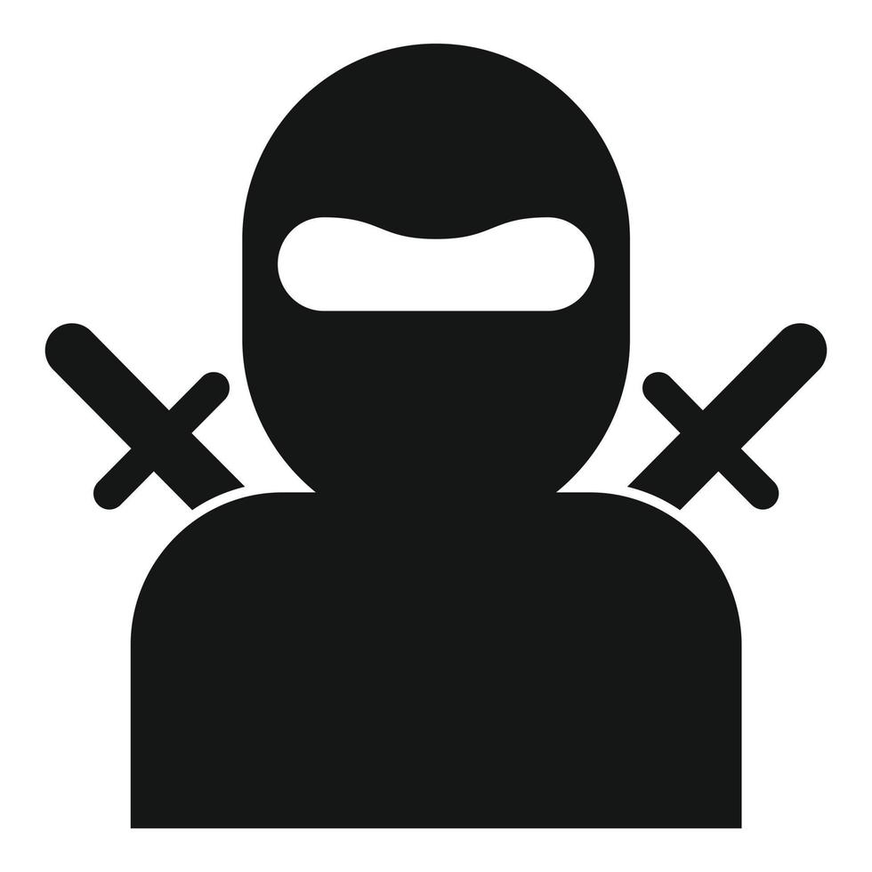 icône de ninja japonais, style simple vecteur
