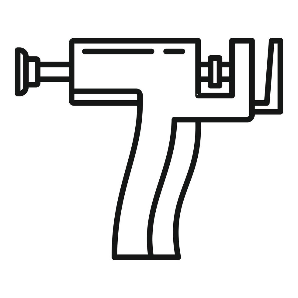 icône de pistolet perçant, style de contour vecteur