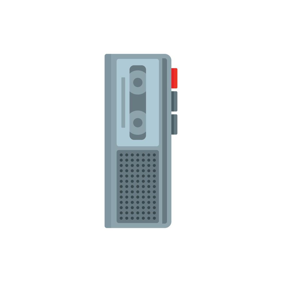 icône de dictaphone de cassette, style plat vecteur