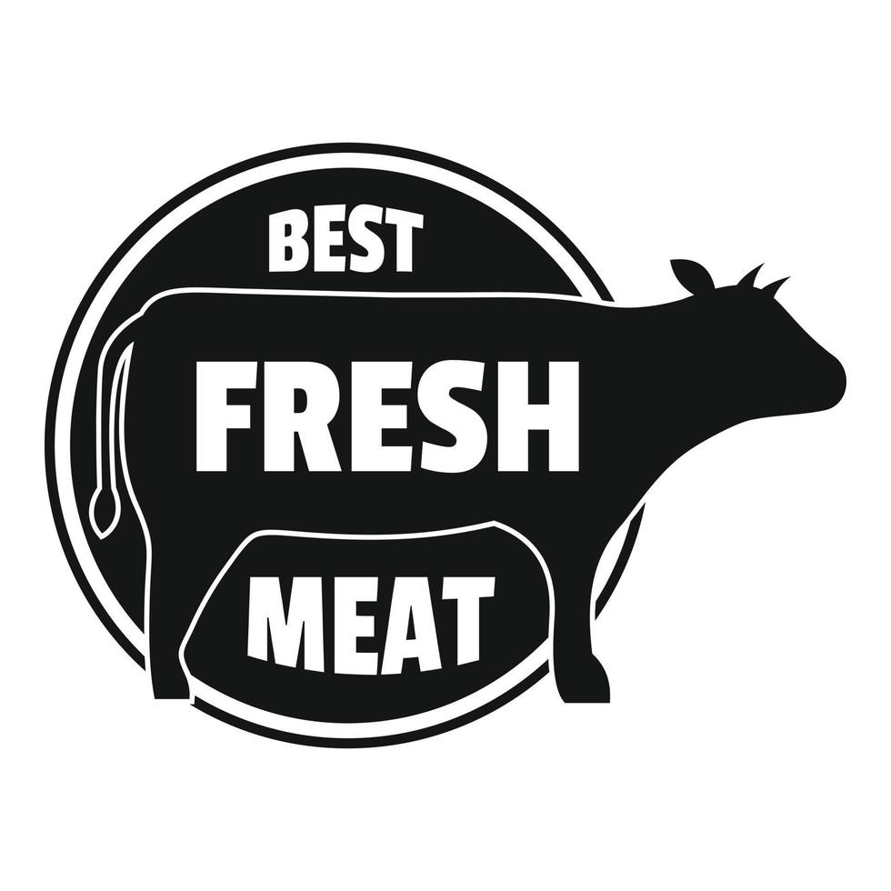 meilleur logo de viande fraîche, style simple vecteur