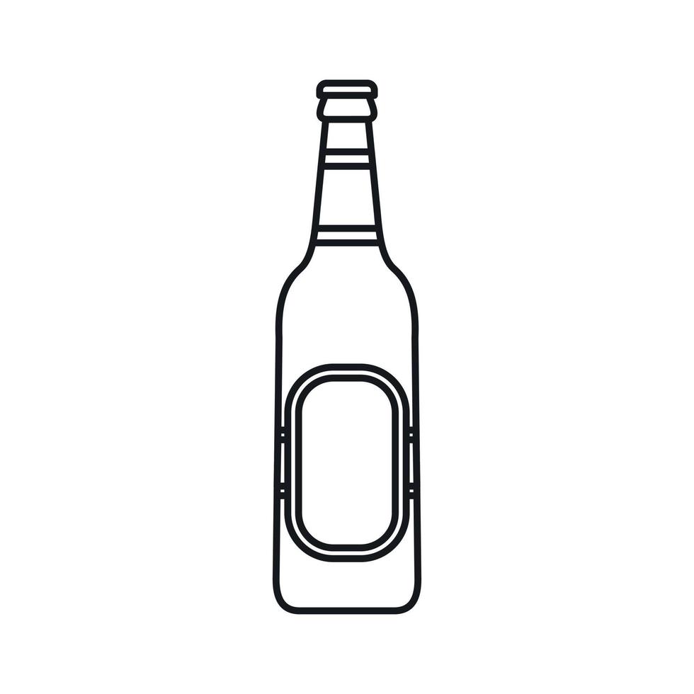icône de bouteille de bière, style de contour vecteur
