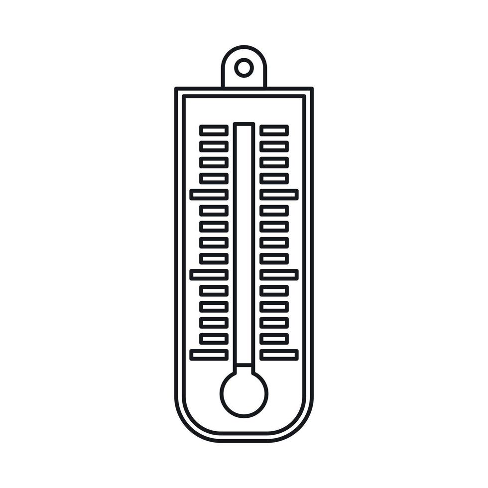 icône de thermomètre, style de contour vecteur