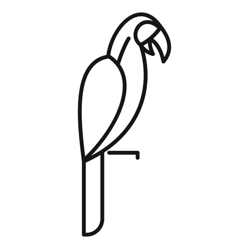 icône de perroquet, style de contour vecteur