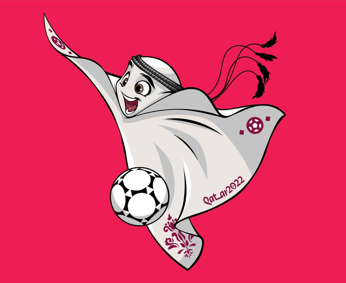 mascotte fifa coupe du monde qatar 2022 logo officiel champion mondial symbole conception vecteur illustration abstraite avec fond rose