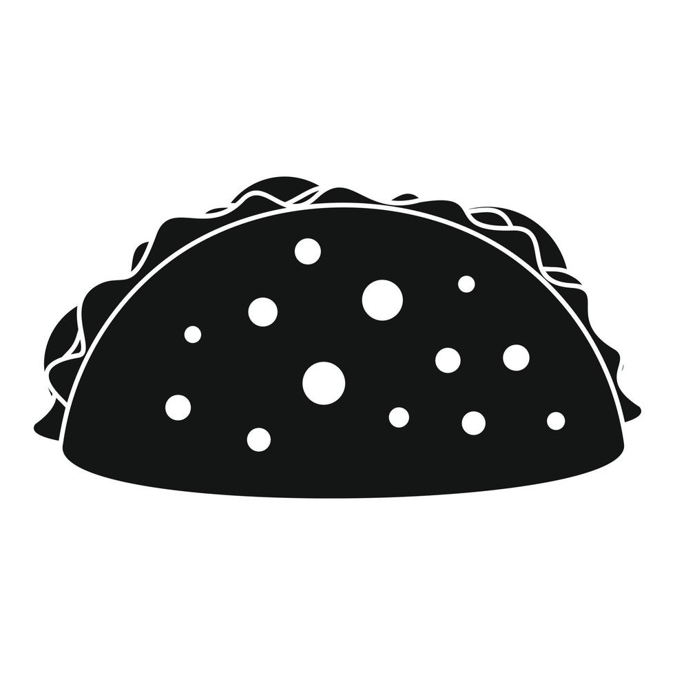 icône de tacos, style noir simple vecteur