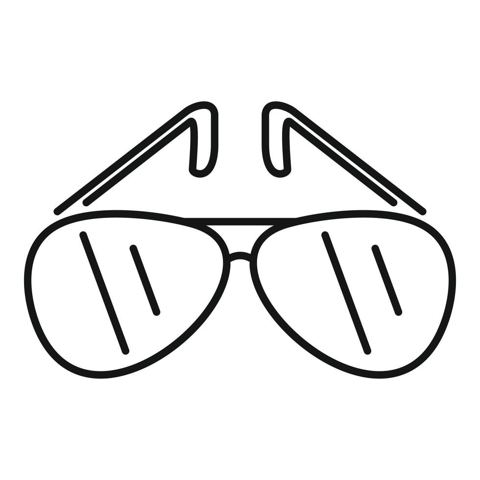icône de lunettes de soleil de policier, style de contour vecteur