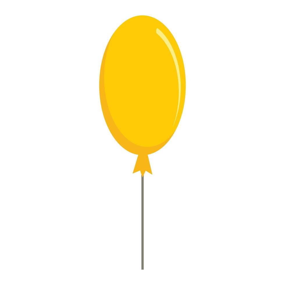 icône de ballon jaune de fête, style plat vecteur