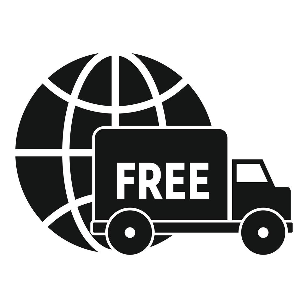 icône de livraison gratuite mondiale, style simple vecteur