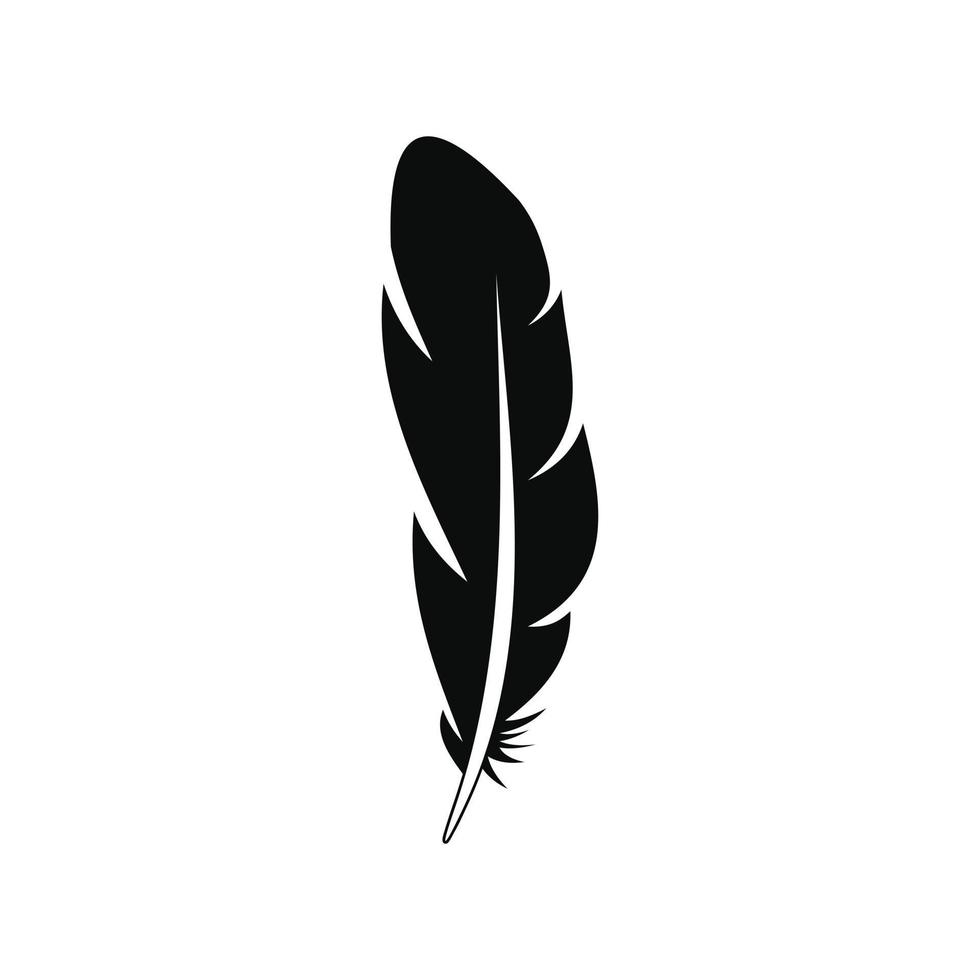 icône de plume de plume, style simple vecteur