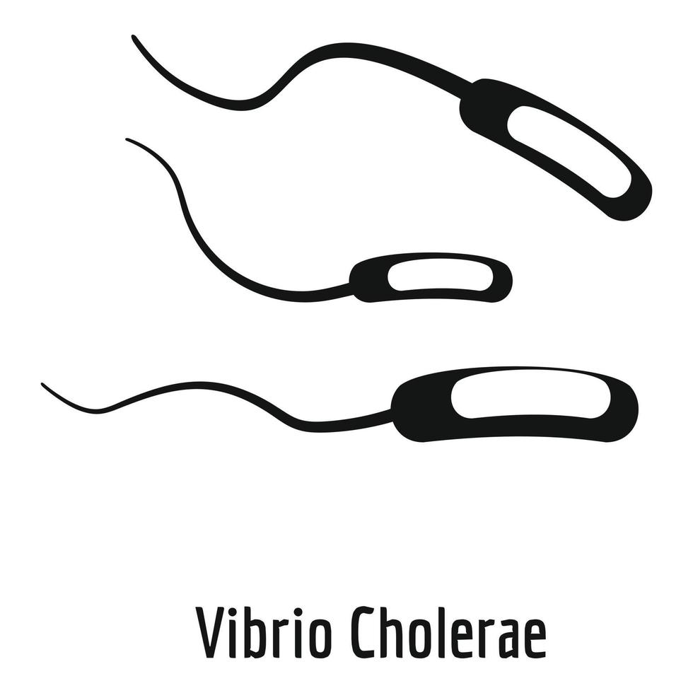 icône vibrion cholerae, style simple. vecteur