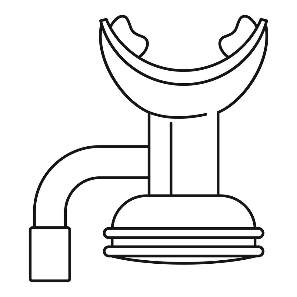 icône d'outil de bouche de plongée, style de contour vecteur