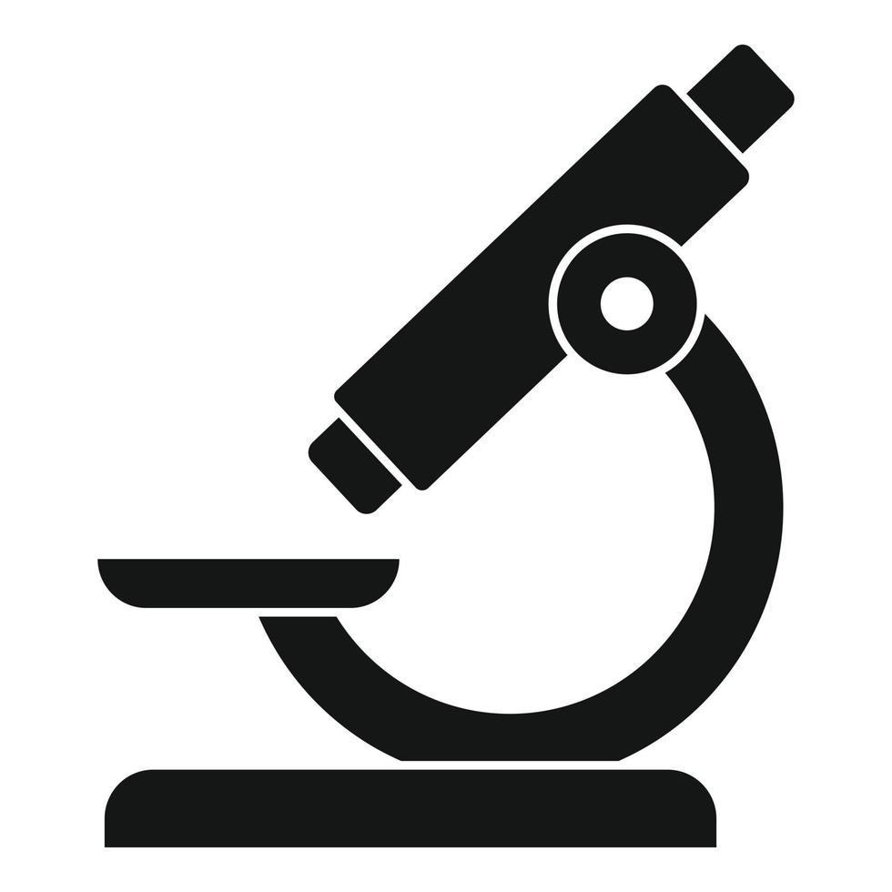 icône de microscope clinique, style simple vecteur