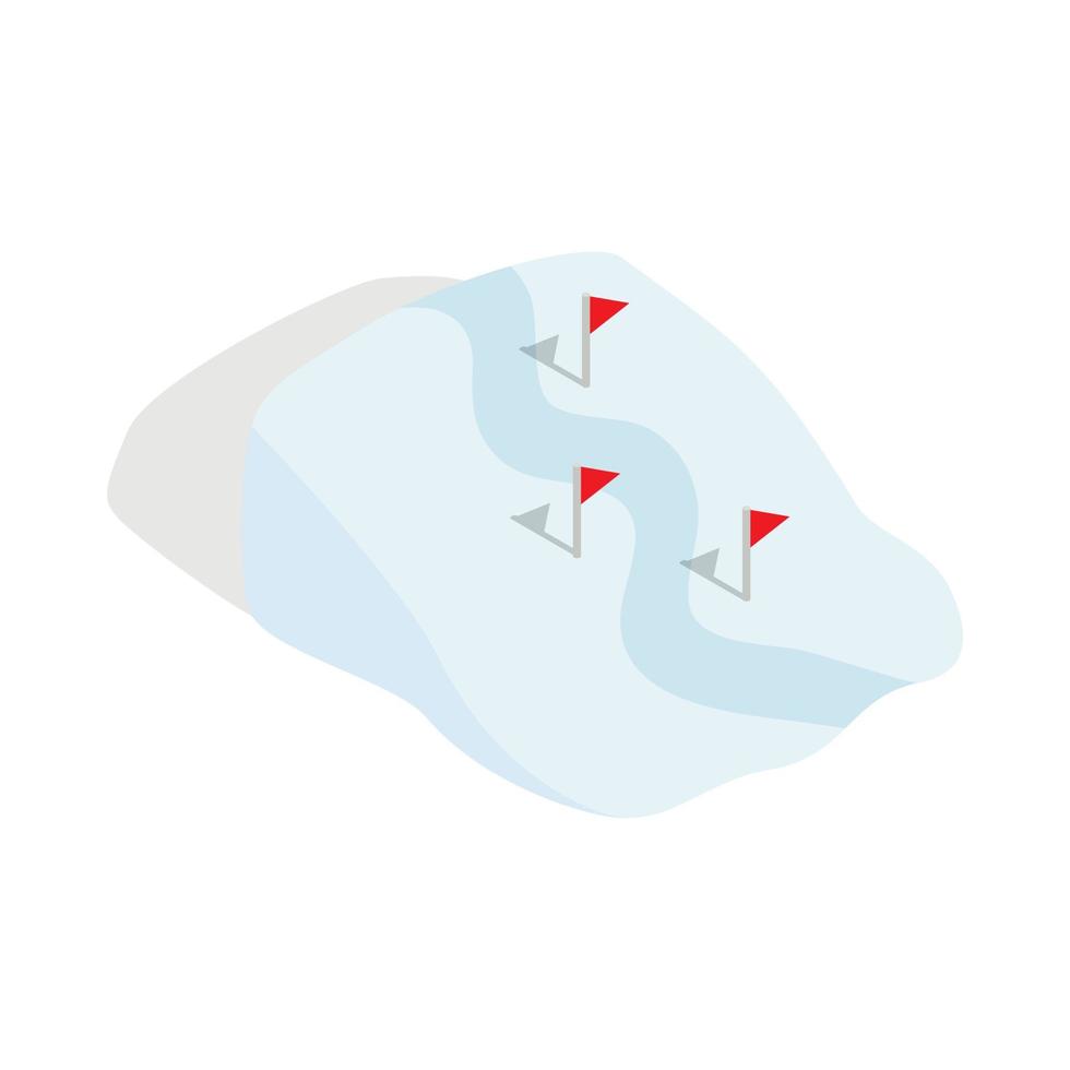 icône de route de ski dans un style 3d isométrique vecteur