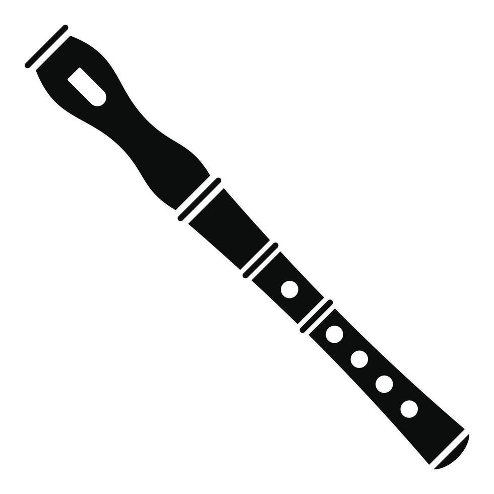 icône d'instrument de flûte, style simple vecteur