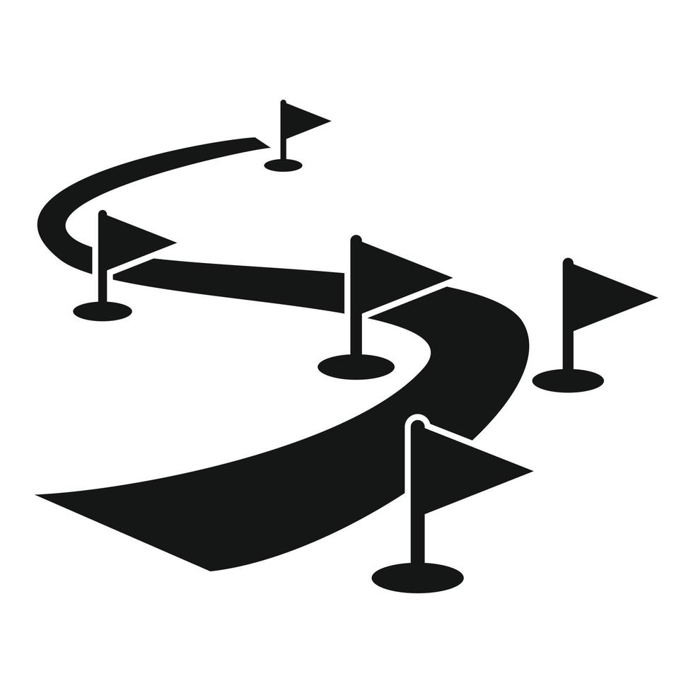 icône de piste de biathlon, style simple vecteur