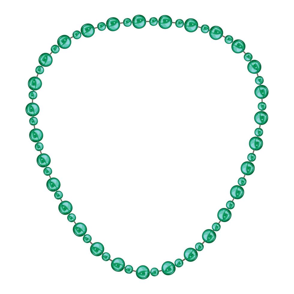 icône de collier vert, style cartoon vecteur