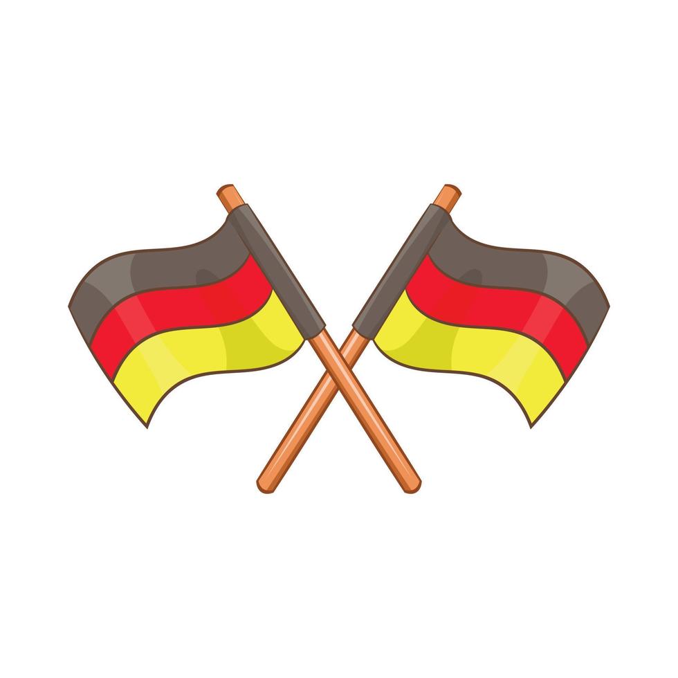 icône de deux drapeaux croisés de l'allemagne, style cartoon vecteur