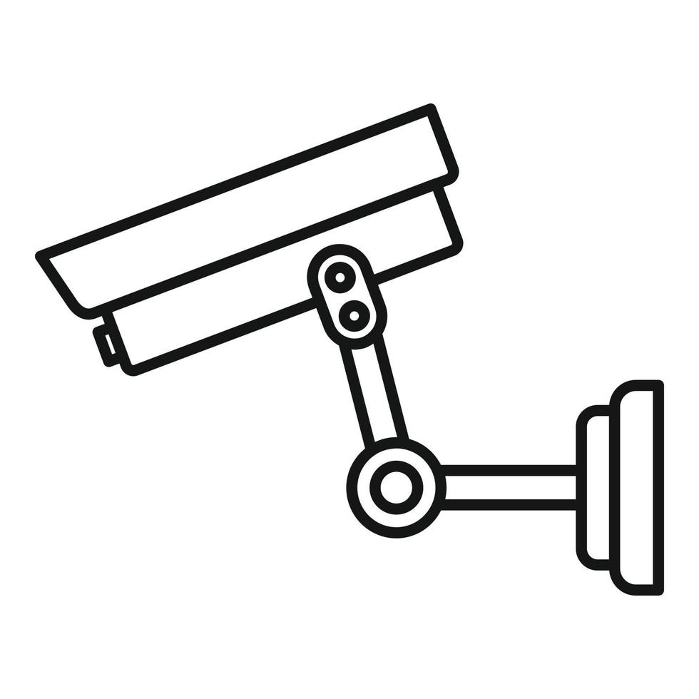 icône de caméra de sécurité de stationnement, style de contour vecteur