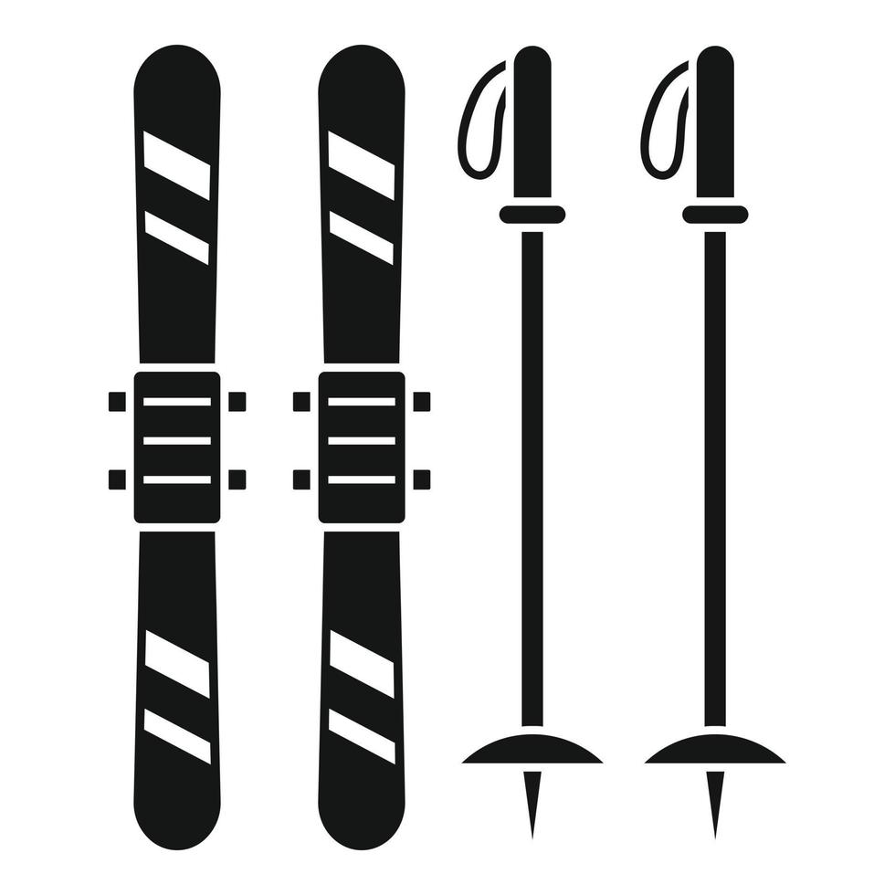 icône d'équipement de ski, style simple vecteur