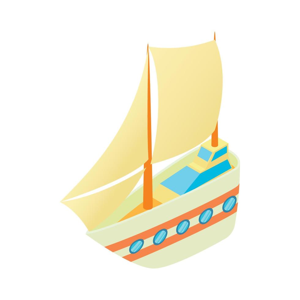 icône de yacht, style cartoon vecteur