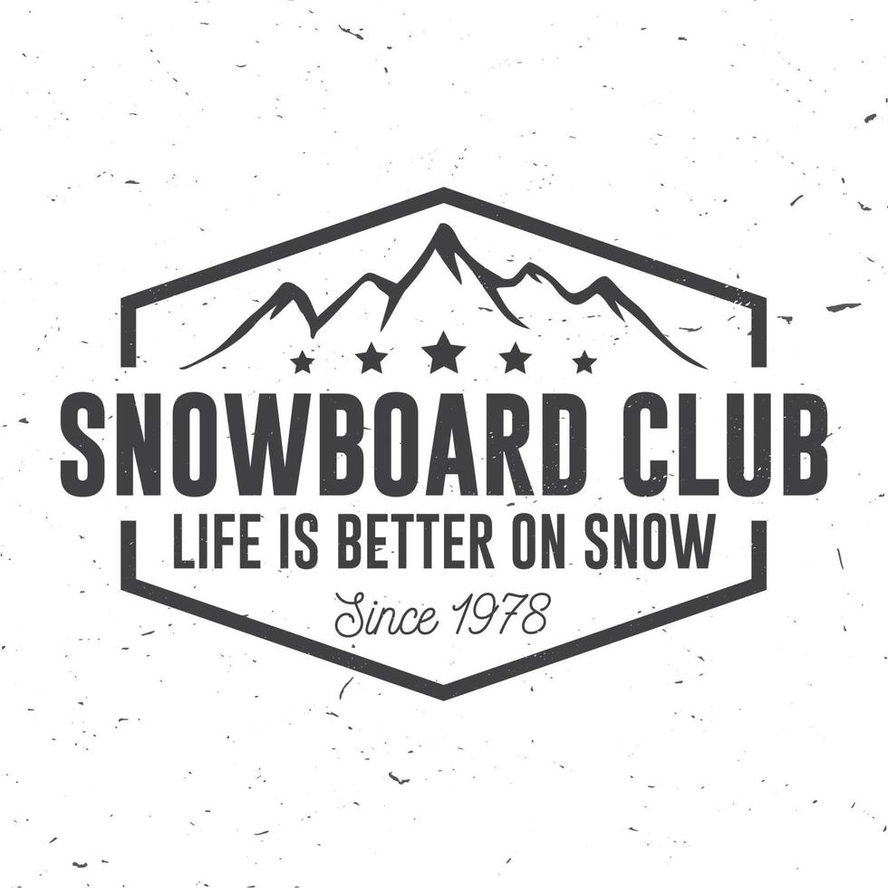 club de snowboard. illustration vectorielle. concept de chemise, d'impression, de timbre ou de tee-shirt. vecteur